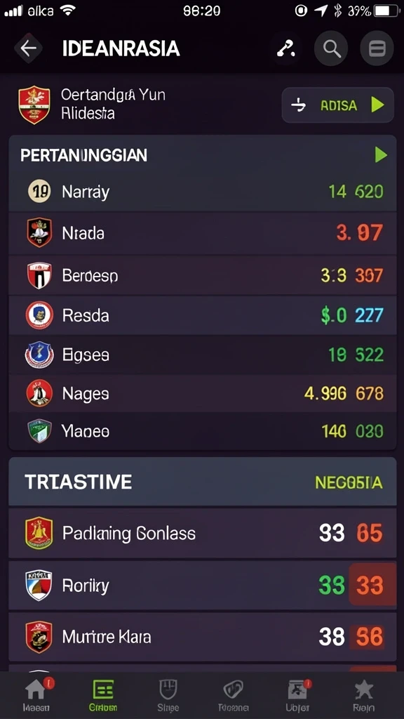 Screenshot memperlihatkan beberapa pemain dalam kompetisi.