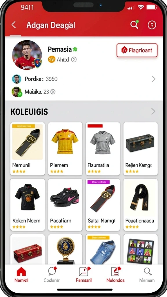 Tampilan karakter yang bisa dikustomisasi.